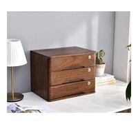 Caja Para Almacenaje De Material De Oficina - Archivador Plano De 1/2/3/4 Niveles Con Cerradura, Caja De Almacenamiento Sólida Con Cajones, Archivadores De Madera Para Encimera.(B,3 layer)