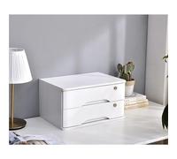 Caja Para Almacenaje De Material De Oficina - Archivador Plano De 1/2/3/4 Niveles Con Cerradura, Caja De Almacenamiento Sólida Con Cajones, Archivadores De Madera Para Encimera.(A,2 layer)