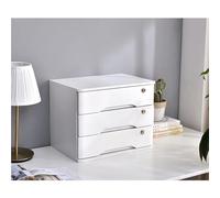 Caja Para Almacenaje De Material De Oficina - Archivador Plano De 1/2/3/4 Niveles Con Cerradura, Caja De Almacenamiento Sólida Con Cajones, Archivadores De Madera Para Encimera.(A,3 layer)