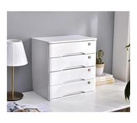 Caja Para Almacenaje De Material De Oficina - Archivador Plano De 1/2/3/4 Niveles Con Cerradura, Caja De Almacenamiento Sólida Con Cajones, Archivadores De Madera Para Encimera.(A,4 layer)