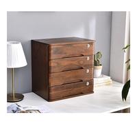 Caja Para Almacenaje De Material De Oficina - Archivador Plano De 1/2/3/4 Niveles Con Cerradura, Caja De Almacenamiento Sólida Con Cajones, Archivadores De Madera Para Encimera.(B,4 layer)