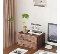 Caja Para Almacenaje De Material De Oficina, Organizador De Escritorio De Madera Con Cajones Con Cerradura, 1/2/3/4/5 Niveles, Organizador De Documentos A4/recibos Para Oficina(A,2 layer)