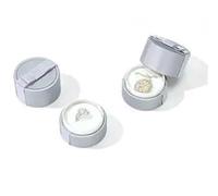 Caja Para Anillos Caja de embalaje de joyería con dibujo Circular, 10 Uds., en PU, anillo, colgante, collar, cajas portátiles(Grey,Ring box)