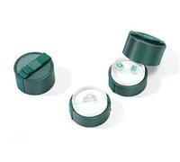 Caja Para Anillos Caja de embalaje de joyería con dibujo Circular, 10 Uds., en PU, anillo, colgante, collar, cajas portátiles(Green,Ring box)