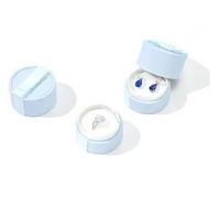Caja Para Anillos Caja de embalaje de joyería con dibujo Circular, 10 Uds., en PU, anillo, colgante, collar, cajas portátiles(Light blue,Necklace box)
