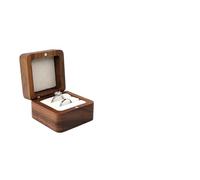 Caja Para Anillos Caja de madera for anillos, expositor joyas, soporte for for amantes, propuesta compromiso, organizador bodas, regalo amor aniversario matrimonio dorado(Color-J)
