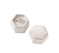 Caja Para Anillos De Boda Caja de anillo una sola ranura for compromiso, boda, recuerdo, expositor joyas con fotos novia(White)