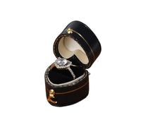 Caja Para Anillos De Boda Caja de anillos exquisita moda joyería alta gama accesorios disparo ligero lujo compromiso vintage portátil mini Almacenamiento(Color 3)