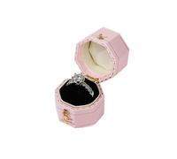 Caja Para Anillos De Boda Caja de anillos exquisita moda joyería alta gama accesorios disparo ligero lujo compromiso vintage portátil mini Almacenamiento(Color 10)