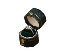 Caja Para Anillos De Boda Caja de anillos exquisita moda joyería alta gama accesorios disparo ligero lujo compromiso vintage portátil mini Almacenamiento(Color 6)