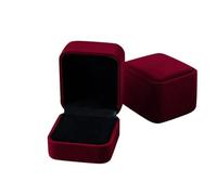 Caja Para Anillos Joyero pendiente anillo exhibición organizador de almacenamiento tapa cuadrada abierta Cas boda casarse