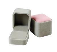 Caja Para Anillos Joyero pendiente anillo exhibición organizador de almacenamiento tapa cuadrada abierta Cas boda casarse