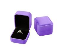 Caja Para Anillos Joyero pendiente anillo exhibición organizador de almacenamiento tapa cuadrada abierta Cas boda casarse