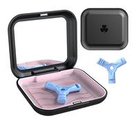 Caja Para Aparatos De Ortodoncia, Caja Dentadura Postiza, Caja De Retenedor, Caja De Almacenamiento De Dentadura, Contenedor Para Dentadura, Caja Para Carril, (Negro+rosa)