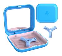 Caja Para Aparatos De Ortodoncia, Caja Dentadura Postiza, Caja De Retenedor, Caja De Almacenamiento De Dentadura, Contenedor Para Dentadura, Caja Para Carril, (azul+rosa)