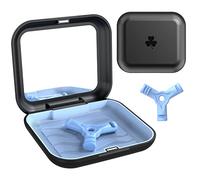 Caja Para Aparatos De Ortodoncia, Caja Dentadura Postiza, Caja De Retenedor, Caja De Almacenamiento De Dentadura, Contenedor Para Dentadura, Caja Para Carril, (Negro+Azul Cielo)