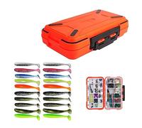 Caja para Aparejos Pesca,RoadLoo Plástico Caja Pesca con Transparente Compartimentos con Divisores Ajustables Fishing Tackle Box para Señuelos de Pesca Nadadores Pequeños Accesorios de Pesca