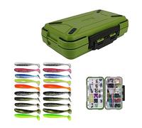 Caja para Aparejos Pesca,RoadLoo Plástico Caja Pesca con Transparente Compartimentos con Divisores Ajustables Fishing Tackle Box para Señuelos de Pesca Nadadores Pequeños Accesorios de Pesca