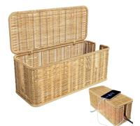 Caja para Cables, 2 Ranuras Abiertas, gestión de Cables, a Mano, Soporte con función de protección para Suelo, TV, Armario Interior, Mesa Exterior