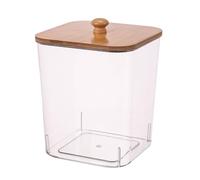 Caja Para CáPsulas De Detergente Caja de almacenamiento detergente for ropa con tapa bambú, soporte for hisopos algodón for organizar la mesa centro sala estar, caja decorativa escritorio(Color 1-L)