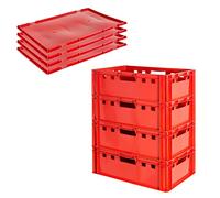 Caja para carne E2 con tapa Caja para carnicero roja Caja para carne Caja para carne Caja para carne Eurobox Apta para alimentos 60x40 Caja Selección Kingpower, número:4