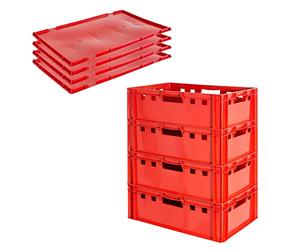 Caja para carne E2 con tapa Caja para carnicero roja Caja para carne Caja para carne Caja para carne Eurobox Apta para alimentos 60x40 Caja Selección Kingpower, número:4