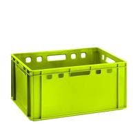 Caja para carnicería, E3, color verde claro, 60 x 40 x 30 cm, caja de almacenamiento alta, fabricada en Alemania, apta para alimentos, robusta, apilable