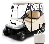 Caja para carrito de golf para 2 pasajeros para Club Car Precedent 2004 en adelante, Tempo y en adelante con puertas con cremallera, Oxford 600D y PVC transparente grueso, mantiene el calor, cubierta