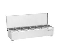 Caja para condimentos - Acero inoxidable - 6 x 450 ml | Royal Catering