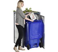 Caja para contenedor de basura con tapa para plantas VAR, bajo llave