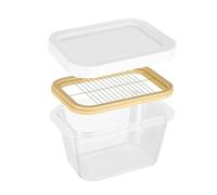 Caja para cortar mantequilla - Bandeja para queso de cocina, caja para almacenar queso con tapa y rebanadora | para mantequilla con cortador para rebanar fácilmente, recipiente