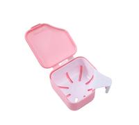 Caja Para Dentaduras Postizas Caja de almacenamiento for baño de dentadura postiza, caja de almacenamiento for limpieza de dentadura postiza con contenedor de red colgante, limpieza, 3 uds.(Pink)