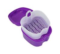 Caja Para Dentaduras Postizas Caja de baño for dentadura postiza, caja de almacenamiento con red colgante, contenedor de dientes artificiales, retenedor, 3 uds.(Purple)