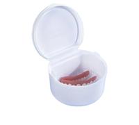 Caja Para Dentaduras Postizas Caja de baño for dentadura postiza, caja de almacenamiento for limpieza de dentaduras postizas, contenedor de red colgante, caja de retención, 3 uds.(White)