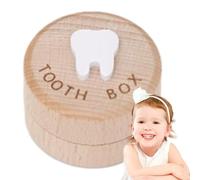 Caja para dientes de bebé, Caja para recuerdos de dientes - Caja de madera para recuerdos de bebé para dientes | Contenedor de dientes para niño niña, regalo de caja de almacenamiento, regalos de ha