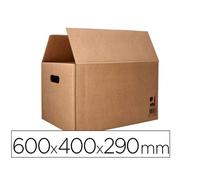 Caja para embalar q-connect americana con asas carton reciclado canal simple 5 mm color kraft 600x400x290 mm - KF14283