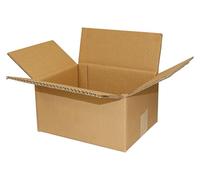 Caja para embalar q-connect americana ultra resistente carton reciclado canal doble 7mm color kraft 172x217x110 mm.