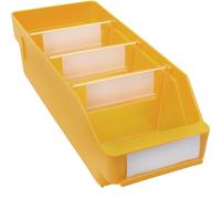 Caja para estanterías de polipropileno a prueba de golpes STEMO, amarillo