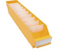 Caja para estanterías de polipropileno a prueba de golpes STEMO, amarillo