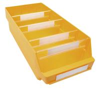 Caja para estanterías de polipropileno a prueba de golpes STEMO, amarillo