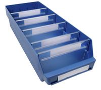 Caja para estanterías de polipropileno a prueba de golpes STEMO, azul