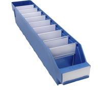 Caja para estanterías de polipropileno a prueba de golpes STEMO, azul