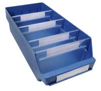 Caja para estanterías de polipropileno a prueba de golpes STEMO, azul