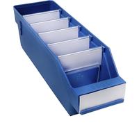 Caja para estanterías de polipropileno a prueba de golpes STEMO, azul