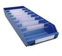 Caja para estanterías de polipropileno a prueba de golpes STEMO, azul