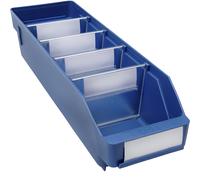 Caja para estanterías de polipropileno a prueba de golpes STEMO, azul