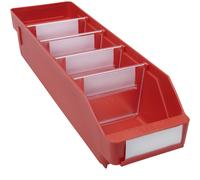 Caja para estanterías de polipropileno a prueba de golpes STEMO, rojo