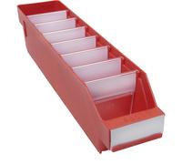 Caja para estanterías de polipropileno a prueba de golpes STEMO, rojo