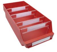 Caja para estanterías de polipropileno a prueba de golpes STEMO, rojo