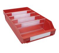 Caja para estanterías de polipropileno a prueba de golpes STEMO, rojo